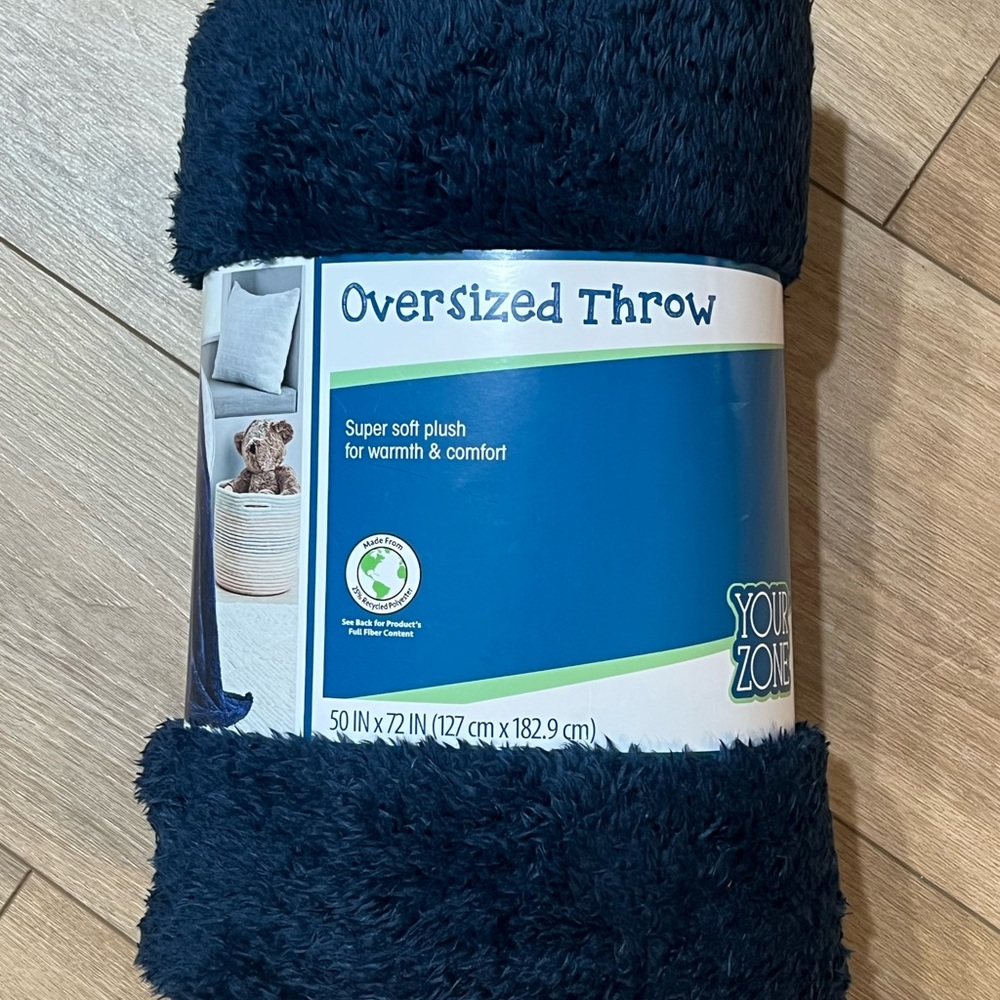 Your Zone Oversized Throw Blanket - Navy Blue 50x72in NWT